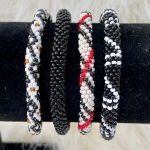 HAND CRAFTED in Nepal Beaded Bracelets (set of 4) #623